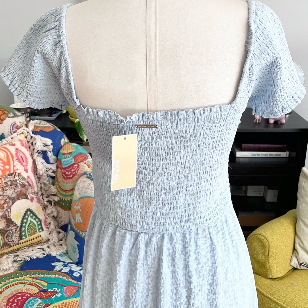 Michael Kors Light Blue Smocked Dress - Picture 7 of 10